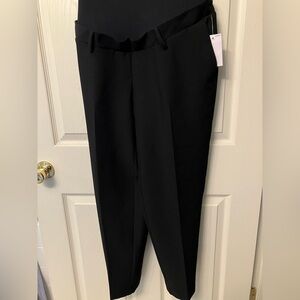 NWT Sonoma Maternity Over The Belly Tapered Pants Black Full Panel Sz Small $40